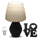 Abajur Luminária Quarto E Palavra Love Decoração Criado  Preto