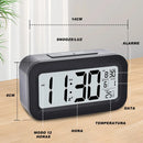 Relógio Despertador Digital Mesa Cabeceira Data Te Preto 1.5V