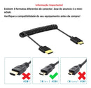 Cabo Câmera Monitor Mola Espiral Hdmi X Mini-hdmi 2.0 4k