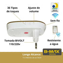 Campainha sem Fio Residencial Wireless Resistente a Agua B-Max BM-603 Cor: Branca e Dourada