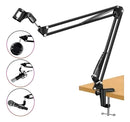 Carbon Braço Articulado Aço Suporte de Mesa para Microfone Preto