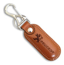 Chaveiro Automotivo Couro Carro Mosquetão Marrom Marc PEUGEOT