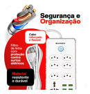 Extensão Régua Elétrica 7 Tomadas Com 4 Usb Bivolt 110v/220v Cor Branco 127V/220V beijamin filtro de linha regua de energia