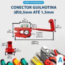 Conector Derivacao Guilhotina Emenda Cabos Fios 0,50 A 1,5mm cor Vermelho 100un