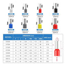 1200 Terminais Elétricos Ilhós Tubular 0,5mm Até 10mm Caixa