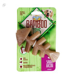 Truqys Pets Mordedor Osso Resistente Maciço Bamboo Peixe Aroma Bacon Cor Marrom