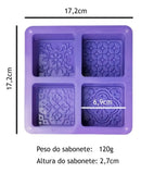 Forma Quadrada Silicone Sabonete Saboaria Artesanal Arabesco