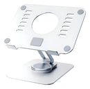 Suporte Giratório 360° De Alumínio Ajustavel Base Para Tablet Celular Ipad Universal Ate 12 Polegada Dobrável Multifunções Cor Prateado