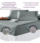 Kit Protetor Colchão Impermeável Casal +2 Capas Travesseiro Cor Cinza Desenho Do Tecido Liso