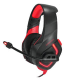 Fone de ouvido over-ear gamer Onikuma K1-B black e red com luz LED