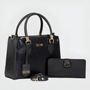 Bolsa Feminina Transversal Tote Media Com Carteira Feminina Preta