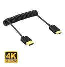 Cabo Câmera Monitor Mola Espiral Hdmi X Mini-hdmi 2.0 4k