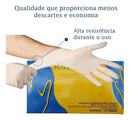 Luvas descartáveis Supermax Premium quality procedimento cor branco tamanho P de látex com pó x 100 unidades