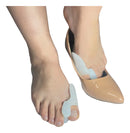 Par Corretor Protetor Dedão Joanete Silicone Halux Pés Cor Branco Tamanho 7CM