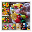 Brinquedo Unotoys Comidinha Cozinha Cortar Frutas Legume 25pçs Cor Colorido