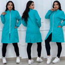 Jaleco Feminino Manga Longa Acinturado Uniforme De C Creme GG