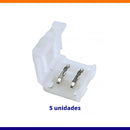 Kit 5 Conector Emenda Rápida 10mm 2 Vias Fita Led Ip20 5050 Monocor