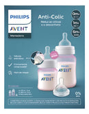 Kit 2 Mamadeiras Philips Avent Anticolic 125/260mL Rosa + 1 Bico N4 Anti-Colic