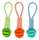Brinquedo Pet Mordedor Corda Bolinha Interativo Caes Pestico Cor Verde