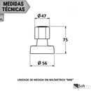 Acabamento Para Registro 3/4 C40 Preto Fosco Black