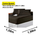 Protetor Colchão Capa Impermeável Cama Queen 1 Peça Branco Cor Marrom-escuro