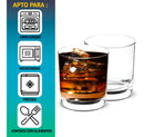 Jogo Copos Whisky Conjunto Kit 6 Peças Copo De Vidro 330ml Redondo Baixo Drinks E Bebidas Bar Uísque Velas