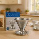 Coador De Café Inox Nº 103 Reutilizável Peneira Filtro Permanente Econômico Resistente Alta Durabilidade Sustentável Fácil Limpeza Ponte Lar Utilidades