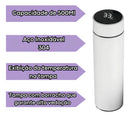 Garrafinha Térmica Inox Squeeze Água Gelada Display Digital Cor Branco