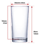 Jogo de Copos de Vidro Long Drink para Água e Suco 255ml 6pcs Ruvolo