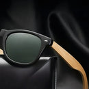 Óculos De Sol Bambu Quadrado Masculino Clássico Praia