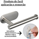 Porta papel cases top higiênico em aço inox premium adesivo 3m cor prateado