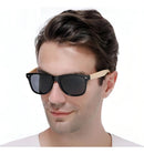 Óculos De Sol Bambu Quadrado Masculino Clássico Praia