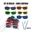 Kit 10 Óculos Festa Retro Casamento Evento Balada Des Colorida