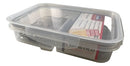 Pote Porta Frios C/ Escorredor Tampa C/ Travas 2 Divisórias Cor Transparente Plasútil Presunto Queijo Muçarela