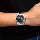 Relógio Masculino Technos Militar Prateado Cor da correia Preto Cor do bisel Dourado Cor do fundo Preto