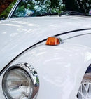 Par Lente Pisca Seta Dianteira + Capa Cromada Fusca Laranja Laranja