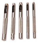 Jogo Furadores Couro Borracha Vazador Perfurador Aço 5 Pç