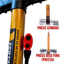 Bomba De Encher Pneu De Bicicleta Bomba Bike Portátil Fertak Cor Amarelo