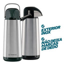 Garrafa Térmica De Pressão 1,8 Litro Inox Lúmina Conserva Bebidas Quentes E Frias Alavanca Resistente termo lar