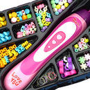 Polibrinq Brinquedo Menina Kit Miçangas Fazer Tranças Cabelo Penteado Rosa