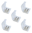 Kit 5 Conector Emenda Rápida 10mm 2 Vias Fita Led Ip20 5050 Monocor
