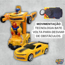 Carro Camaro Transforma Vira Robô Com Som Luz Carrinho Transformers Bate Volta A Pilha Cor Amarelo