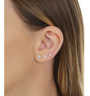 Brincos Trio Feminino De Prata Pura 925 Brilhante Redondo+nf Cor Prateado