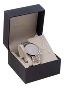 Relógio Feminino Digital Champion Original Ch40142s Cor da correia Prata Redondo Cor do bisel Prata Cor do fundo Led Branco