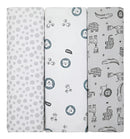 Kit 3 Cueiros Papi Flanelados 80x80cm Estampa Selva Neutro Cor Cinza