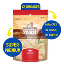 3 Pct Traquéia Bovina C/12 Mordedor Natural Petisco Cachorro