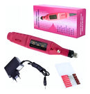 Lixadeira Elétrica Motor Unha Motorzinho Portátil Gel Cor Rosa-chiclete