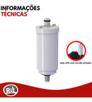 Filtro Copo Abs Com Refil Universal Para Torneira De Cozinha Prateado