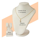 Brinco Feminino E Correntinha Perola Gota Pingente Folheado