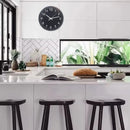 Relógio De Parede 30cm Para Cozinha, Sala - Prata E Preto